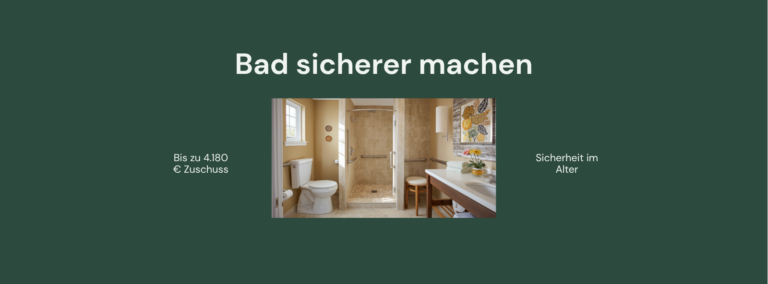 Altersgerechtes barrierefreies Bad mit bodengleicher Dusche und Haltegriffen - Pflege Orga