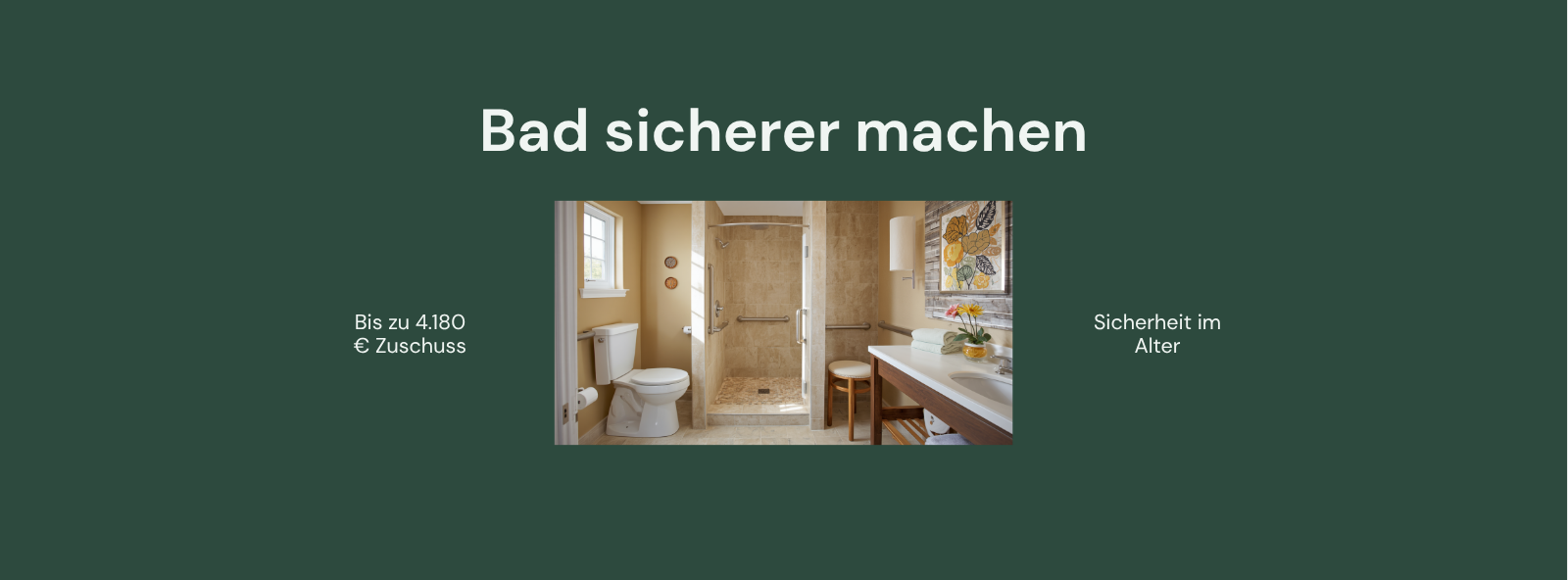 Altersgerechtes barrierefreies Bad mit bodengleicher Dusche und Haltegriffen - Pflege Orga